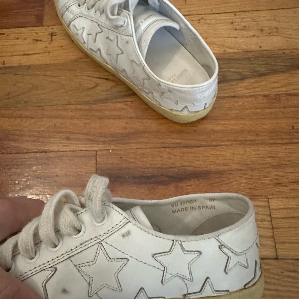 Saint Laurent white leather star sneakers - Picture 6 of 8